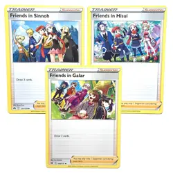 Friends In Galar / Hisui / Sinnoh - Crown Zenith - Pokemon Trainers - 3 Card Set - Image 1