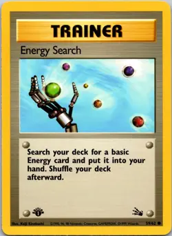 Energy Search 59/62 1st Edition LP Pokemon Card TCG - Image 1