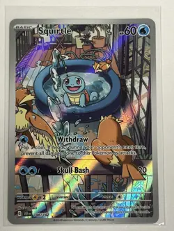 Pokemon Squirtle TCG Stellar Crown Illustration Rare Holo Card 148/142 Sv07 - Image 1