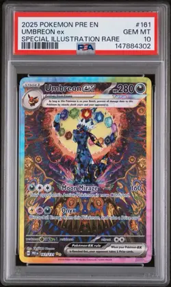 2025 POKEMON PRE EN-SPECIAL ILLUSTRATION RARE #161 UMBREON EX PSA 10 - Image 2