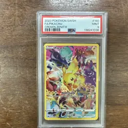 Pokemon Crown Zenith Pikachu Secret Rare Full Art Holo PSA 9 160/159 - Image 1