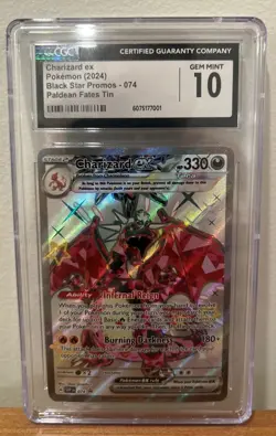 Charizard Ex 2024 Pokemon Black Star Promo Paldean Fates #074 CGC 10 Gem Mint - Image 1