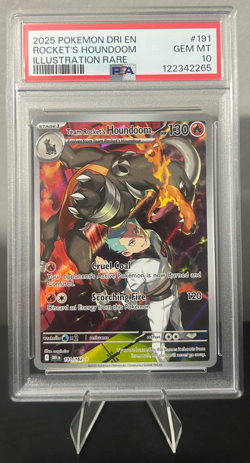 2025 POKEMON DESTINED RIVALS 191/182 TEAM ROCKET'S HOUNDOOM PSA 10 - Image 1