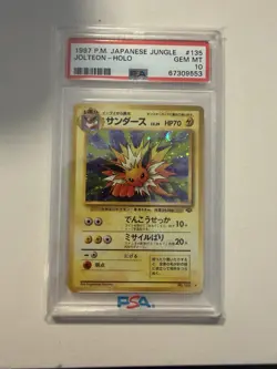 1997 Pokemon Jungle Jolteon Holo #135 PSA 10 Gem Mint - Image 1
