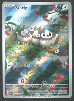 Pokemon TCG: Starly 221/198 Scarlet & Violet Base Set Illustration Rare - Image 1
