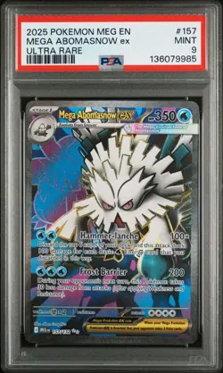Pokemon TCG Mega Evolution 157/132 English Mega Abomasnow EX Ultra Rare PSA 9 - Image 1