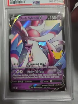2021 POKEMON SWSH BLACK STAR PROMO CELEBRATIONS COLL #134 DARK SYLVEON V PSA 9 - Image 4