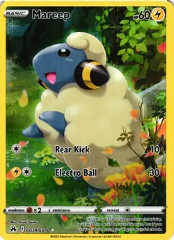 Pokemon TCG Mareep GG34/GG70 Crown Zenith: Galarian Gallery Full Art Holo NM - Image 1