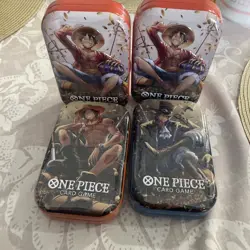 One Piece TCG Mini Tin Pack Set Vol. 2 TS-02 Lot of 4 New Sealed English W Promo - Image 1
