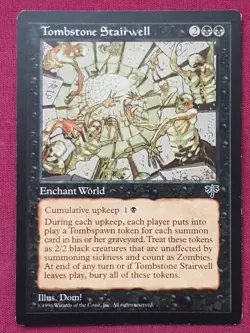 Magic The Gathering MIRAGE TOMBSTONE STAIRWELL black card MTG - Image 1