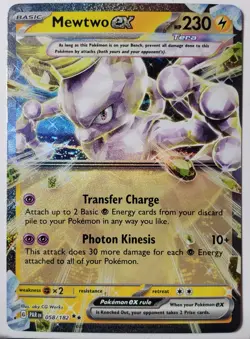 EX HOLO Mewtwo EX 058/182 NM / M - Paradox Rift Pokemon Card $2 Combined Ship - Image 1