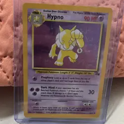 Pokemon Hypno Fossil Holo Rare Unlimited Card 8/62 90HP 1999 English Vintage NM - Image 1