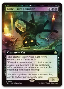 Nine-Lives Familiar (Extended Art) #462 (Foil) (NM) Foundations FDN Magic MTG - Image 1