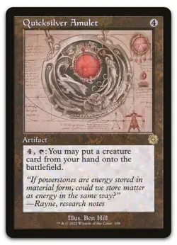 Quicksilver Amulet (Schematic) #108 (NM) Brothers' War BRR Magic MTG - Image 1
