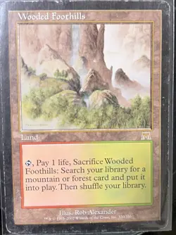 Magic: The Gathering Land Wooded Foothills Khan Rare Regular - Image 1