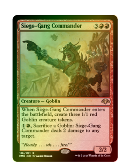 Siege-Gang Commander Foil Dominaria Remastered MTG - Image 1
