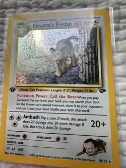 Pokemon TCG Giovanni's Persian 8/132 Gym Challenge Holo Rare 1st Edition NM / LP - Image 1