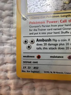 Pokemon TCG Giovanni's Persian 8/132 Gym Challenge Holo Rare 1st Edition NM / LP - Image 5