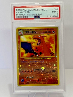 Charizard Pokemon 2000 Reverse Foil Neo 2 Promo Japanese #006 PSA 9 - Image 1
