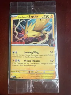 Pokemon TCG Team Rockets Zapdos GameStop Promo Card 070/182 New Sealed - Image 1