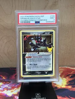 2021 Greninja Gold Star Pokemon TCG SWSH144 Celebrations ETB PSA 9 MINT Promo - Image 1
