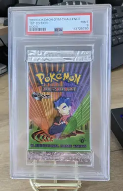 Pokemon 1st Edition Gym Challenge Booster Pack Koga PSA 9 - Image 1