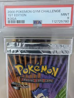 Pokemon 1st Edition Gym Challenge Booster Pack Koga PSA 9 - Image 3