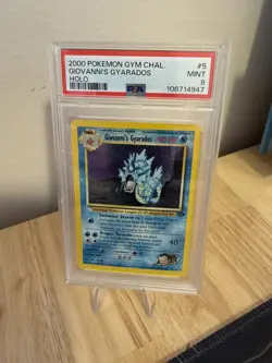 2000 Pokemon TCG Giovanni's Gyarados Holo Rare 5/132 Gym Challenge PSA 9 Mint - Image 1