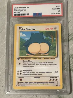 2025 Pokemon Thicc Snorlax Promo Gem MT PSA 10 Comedy Slab - Image 1