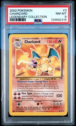 2002 POKEMON LEGEND COLL #3 CHARIZARD PSA 8 - Image 1