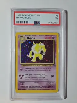 1999 Pokemon Fossil Hypno Holo #8/62 PSA 7 NM - Image 1