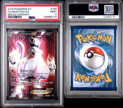 PSA 9 2015 POKEMON XY BREAKTHROUGH #158 FA/MEWTWO EX FULL ART - Image 2