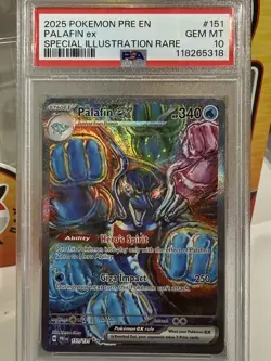 2025 POKEMON PRE EN-PRISMATIC EVOLUTIONS #151 PALAFIN EX PSA 10 - Image 1