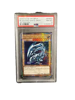 2024 Yu-Gi-Oh! Blue-Eyes White Dragon Secret Rare PSA 8 1st Ed MP24-EN001 - Image 1