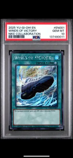 2025 YU-GI-OH! NIKE COLLABORATION #EN001 WINDS OF VICTORY PSA 10 GEM MINT - Image 1