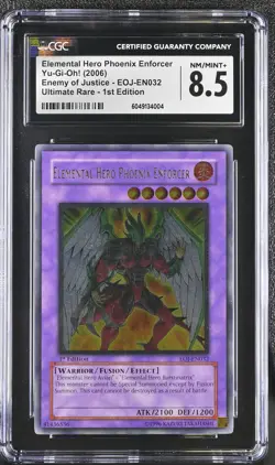 E Hero Phoenix Enforcer EOJ-EN032 1st Edition Ultimate Rare Yugioh CGC 8.5 - Image 1
