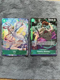 One Piece CCG Bonney Uta Alt Arts EB02-015 OP13-023 NM English Foil Bundle Lot - Image 1