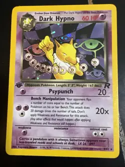 Pokemon Cards: Team Rocket 1st Edition Rare Holo: Dark Hypno 9/82 - Image 1