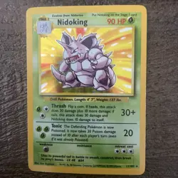 Pokemon TCG Nidoking Base Set Holo Unlimited Rare LP Free Shipping - Image 1