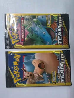 Pokemon Lot of 2x Sun & Moon Team Up 3 Card Booster Packs - 2 different arts - Image 1