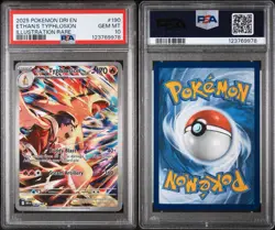 2025 POKEMON DRI EN-DESTINED RIVALS ILLUSTRATION RARE ETHAN'S TYPHLOSION PSA 10 - Image 3