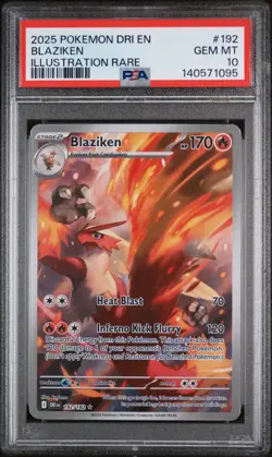 2025 Pokemon Destined Rivals Blaziken #192 Illustration Rare PSA 10 GEM MINT - Image 1