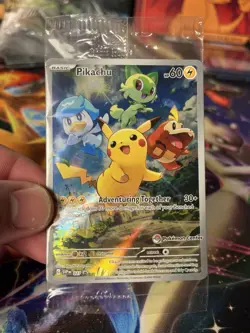 Pokemon TCG Sealed Pokemon Center Pikachu SVP 027 Paldea Evolved Black Star - Image 1
