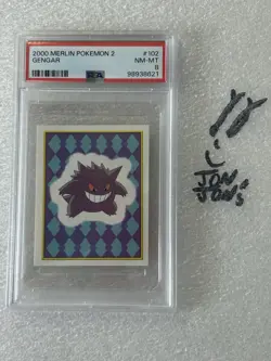 TCCG 8 NM+ GENGAR Merlin Series 2 Pokemon Sticker #102 Vintage 2000 - Image 1