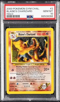 2000 POKEMON GYM CHALLENGE HOLO #2 BLAINE'S CHARIZARD PSA 10 - Image 1