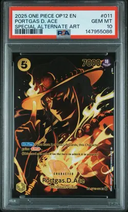 2025 ONE PIECE LEGACY OF THE MASTER SPECIAL ALT ART #011 PORTGAS D. ACE PSA 10 - Image 1