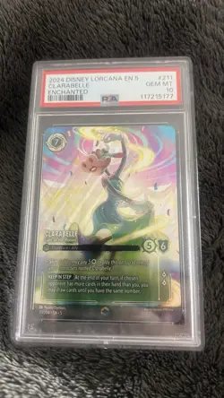 Disney Lorcana Clarabelle Enchanted Holo Shimmering Skies PSA 10 211/204 - Image 1