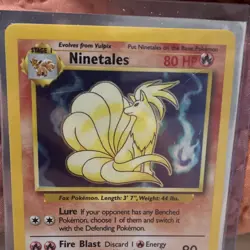 Pokemon Ninetales Base Set Holo Rare Card 12/102 80HP WOTC 1999 English MINT/NM - Image 2