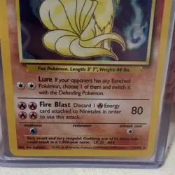 Pokemon Ninetales Base Set Holo Rare Card 12/102 80HP WOTC 1999 English MINT/NM - Image 3
