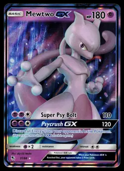 Pokemon Card - Mewtwo GX Hidden Fates 31/68 Ultra Rare - Image 1